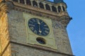 Medieval clock tower of the Old Town Hall, located at Old Town Square in Prague. Royalty Free Stock Photo