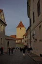 Romanesque Black tower in Hradcany - castle district. Royalty Free Stock Photo