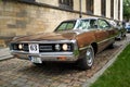 Vintage brown Chrysler 300 car in the streets of Prague, Czech Republic