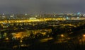 Prague Czech Republic panorama night city postcard illuminated Royalty Free Stock Photo