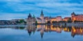 Prague Czech Republic, panorama night city skyline Royalty Free Stock Photo