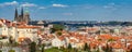 Prague, Czech Republic panorama. St. Vitus Cathedral over old town red roofs. Royalty Free Stock Photo