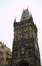 Prague, Czech Republic: the Powder Tower architecture with spires and gothic details Royalty Free Stock Photo