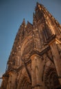 Prague, Czech Republic 1/2/2020: Prague Castle, details of the St. Vitus Cathedral