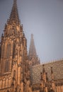 Prague, Czech Republic 1/2/2020: Prague Castle, details of the St. Vitus Cathedral