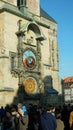 PRAGUE, CZECH REPUBLIC, SEPTEMBER 9, 2019: Prague Astronomical Clock medieval gothic, statues various Catholic saints