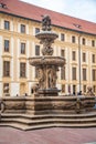 Prague, Czech Republic - September 23, 2019. Prague Castle,  Kohl`s Fountain Royalty Free Stock Photo