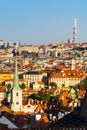 Prague, Czech republic - September 19, 2020. Cityscape with main visible point Zizkov Tower Royalty Free Stock Photo
