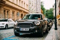 Front View Of Black Mini Cooper Countryman S All4 Sd Car With 2. Royalty Free Stock Photo