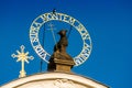 Prague, Czech republic - September 19, 2020. Golden details of the tops of Brevnov Monastery