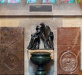Prague, Czech Republic - September 23, 2019. gothic St. Vitus Cathedral - a memorial sculpture