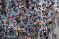 Large and diverse group of people seen from above Royalty Free Stock Photo