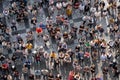 Large and diverse group of people seen from above Royalty Free Stock Photo