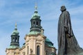 Prague Czech Republic September 25, 2022, Prague photo series: Jan Hus Monument in Old Town Square in Prague Royalty Free Stock Photo