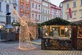 Christmas market at Male Namesti in Prague, Czech Republic Royalty Free Stock Photo