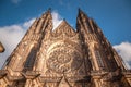 Prague, Czech Republic 1/5/2020: St. Vitus Cathedral, front entrance