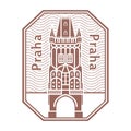 Prague, Czech Republic stamp Royalty Free Stock Photo