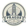 Prague, Czech Republic stamp Royalty Free Stock Photo