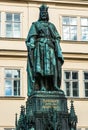 Statue of Emperor Charles IV near the Charles Bridge in Prague, Royalty Free Stock Photo