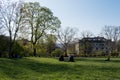 PRAGUE, CZECH REPUBLIC - Sunset in Rieger Gardens, Riegrovy sady, in Prague. Royalty Free Stock Photo