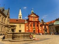 Prague, Czech Republic - Tourists visiting the Saint George Basilica