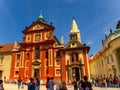 Prague, Czech Republic - Tourists visiting the Saint George Basilica Royalty Free Stock Photo