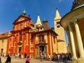 Prague, Czech Republic - Tourists visiting the Saint George Basilica Royalty Free Stock Photo