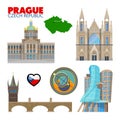 Prague Czech Republic Travel Doodle