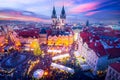 Prague, Czech Republic. Vanocni Trhy, Christmas Market in Stare Mesto old square