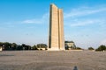 Prague - Czech Republic - The ventilation tower of the Strahov tunel and the abandoned square