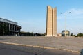 Prague - Czech Republic - The ventilation tower of the Strahov tunel and the abandoned square Royalty Free Stock Photo