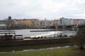 Prague, Czech Republic - 04.10.2013. View of the houses on the right bank of the Vltava River