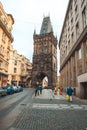 25.01.2018 Prague, Czech Respublic - The Powder Gate in Prague Royalty Free Stock Photo