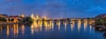 Prague Czechia Czech Republic, panorama night city skyline Royalty Free Stock Photo