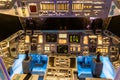 PRAGUE, CZECHIA - JULY 10, 2020: Space Shuttle cockpit model at Cosmos Discovery Space Exhibition in Prague, Czech Royalty Free Stock Photo
