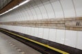 Prague, Czechia - July7,2023: The subway at Mustek metro station without people