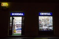 Facade of a Souvenir shop in Prague selling Bohemia Crystal.