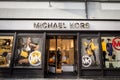 Michael Kors logo in front of their boutique for Prague. Royalty Free Stock Photo