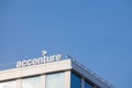 Accenture logo in front of their office for Prague. Royalty Free Stock Photo