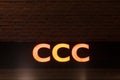 CCC Shoes sign in front of their local shop in Prague. Royalty Free Stock Photo