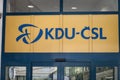 KDU CSL Union logo on their headquarters in prague.