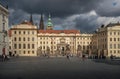 Prague Castle Facade Entrance with Matthias Gate - Prague, Czech Republic Royalty Free Stock Photo