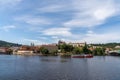 View of the Vltava River and Prague Castle and city Royalty Free Stock Photo