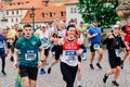 Prague, Czechia - 7th May 2023 - Marathon race, in which marathon participants cross the finish line