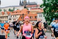 Prague, Czechia - 7th May 2023 - Marathon race, in which marathon participants cross the finish line