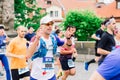 Prague, Czechia - 7th May 2023 - Marathon race, in which marathon participants cross the finish line