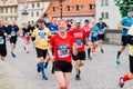 Prague, Czechia - 7th May 2023 - Marathon race, in which marathon participants cross the finish line