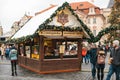 Prague, December 24, 2016: Old Town Square in Prague on Christmas Day. Christmas market in the main square of the city