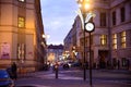 PRAGUE - DECEMBER 07: street decorated with Christmas lights, 2016 in Prague, Czech Republic