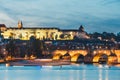 Prague durin beautiful sunset with castle, Hradcany, Czech Republic Royalty Free Stock Photo